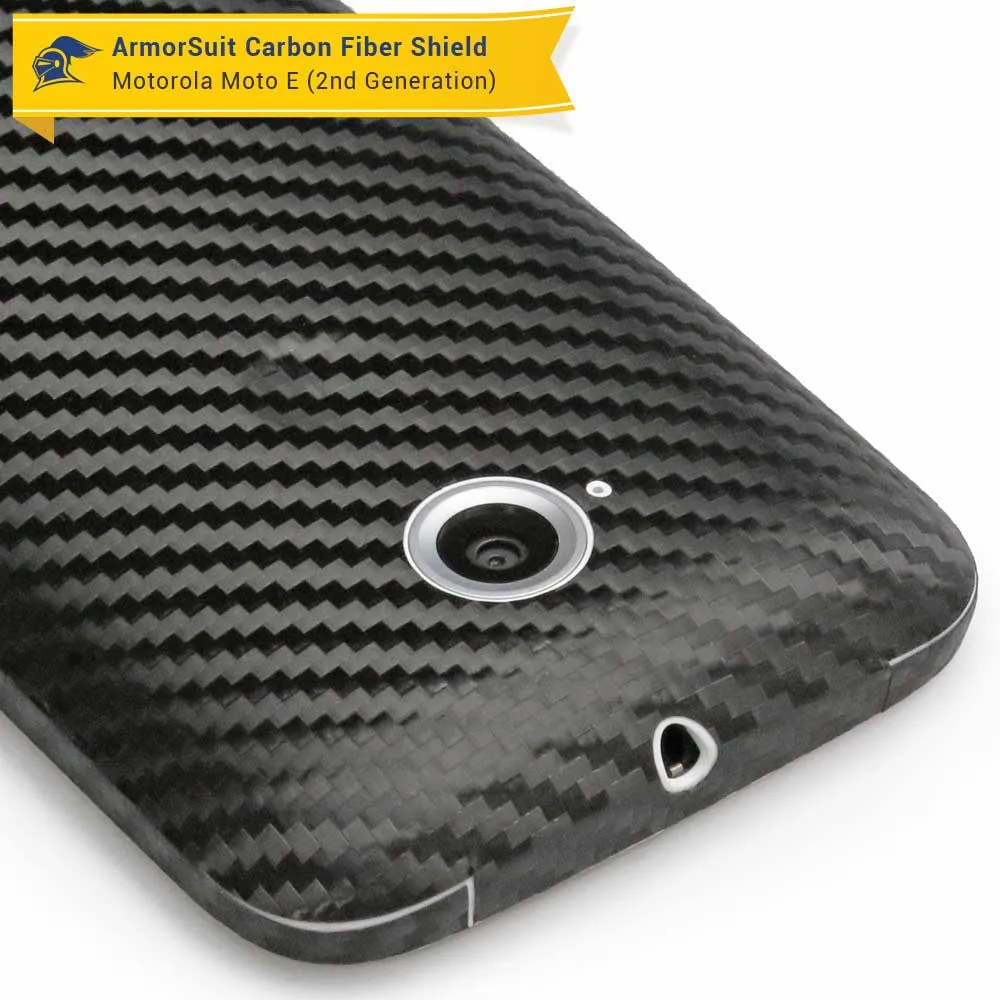 Motorola Moto E (2nd Gen, 2015) Screen Protector   Black Carbon Fiber Skin