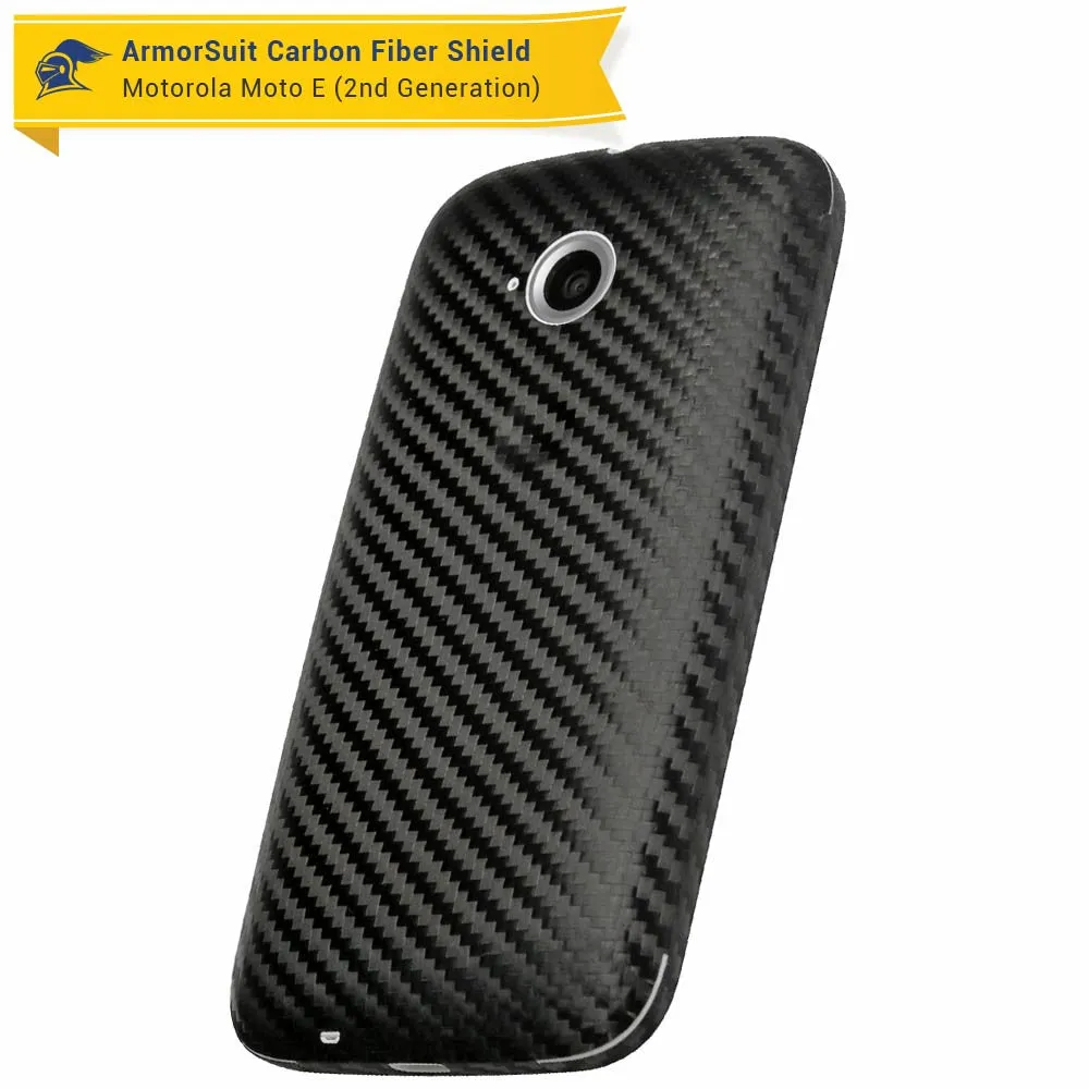 Motorola Moto E (2nd Gen, 2015) Screen Protector   Black Carbon Fiber Skin