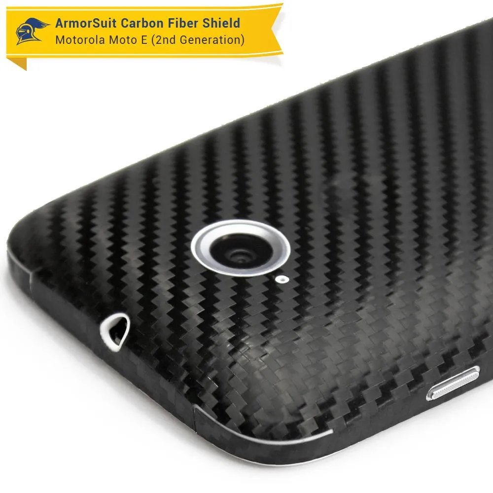 Motorola Moto E (2nd Gen, 2015) Screen Protector   Black Carbon Fiber Skin