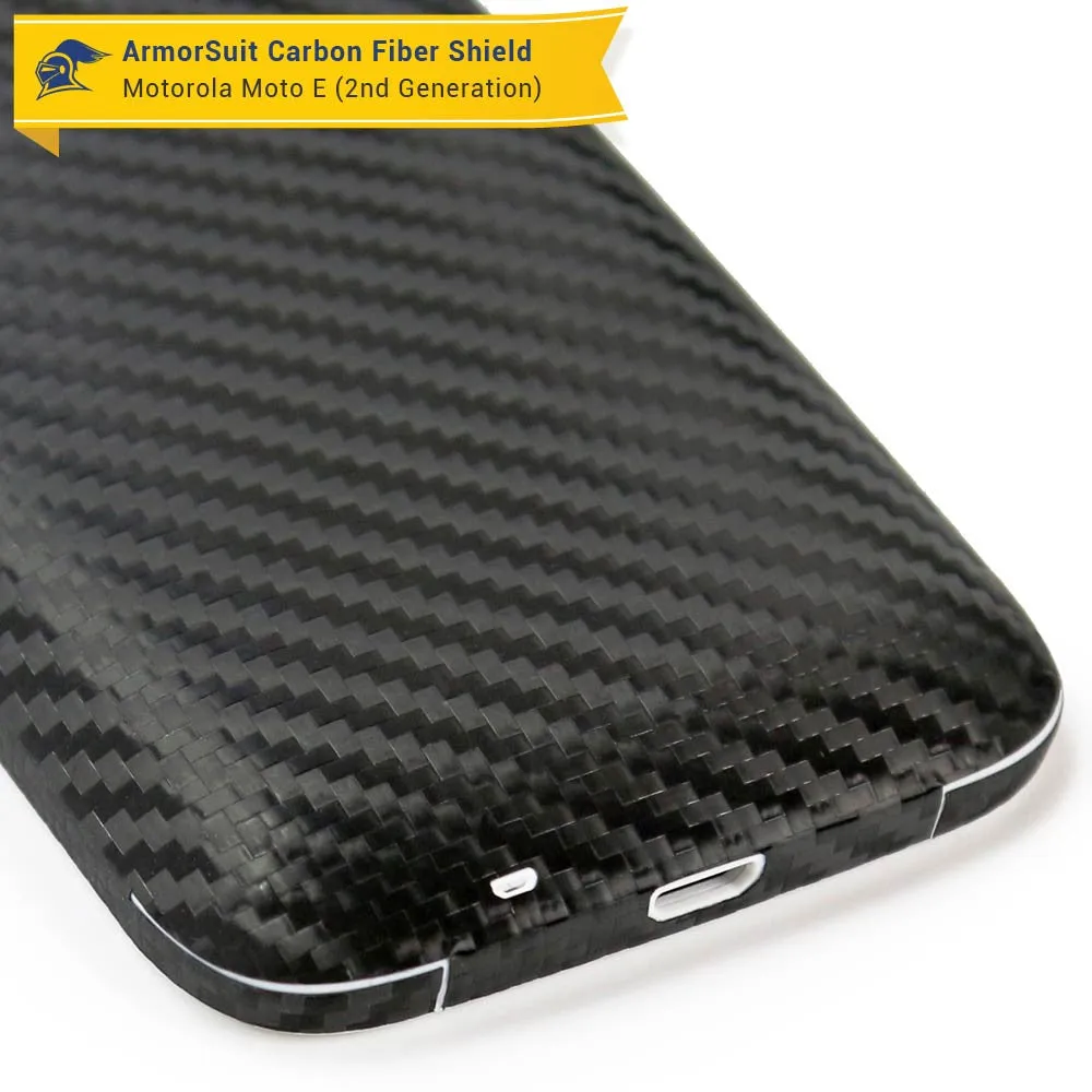 Motorola Moto E (2nd Gen, 2015) Screen Protector   Black Carbon Fiber Skin