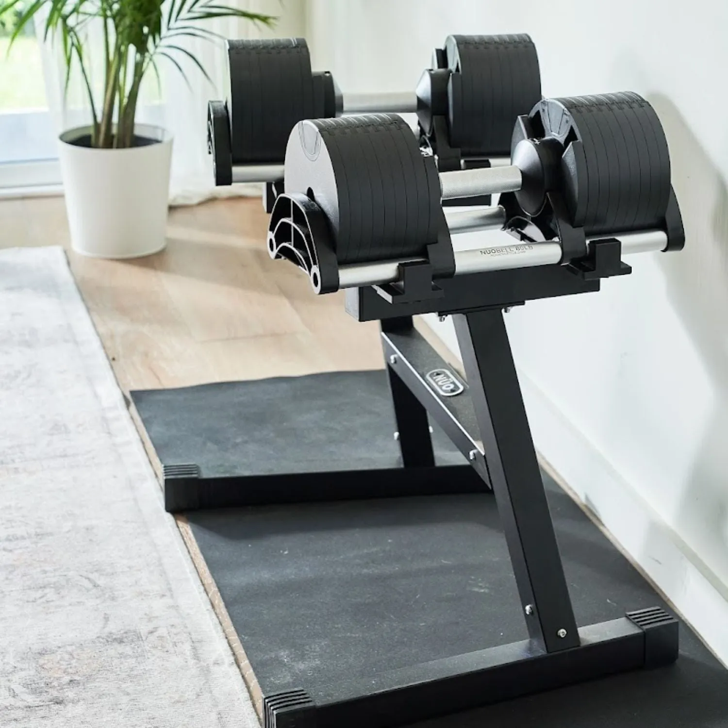 Nuobell Adjustable Dumbbells and the Matching Rack Bundle