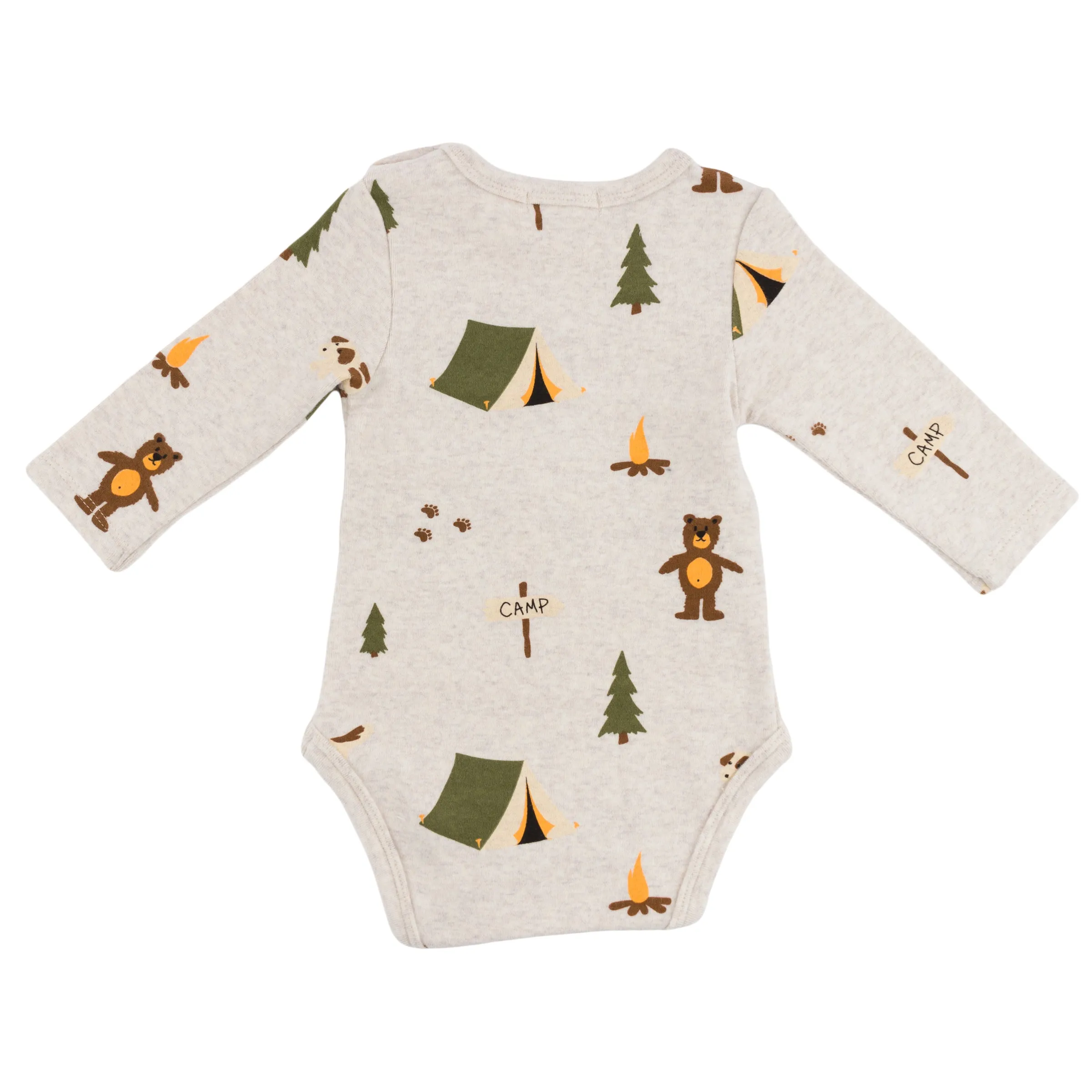 oh baby! Pocket Onesie - Camping Print - Malt