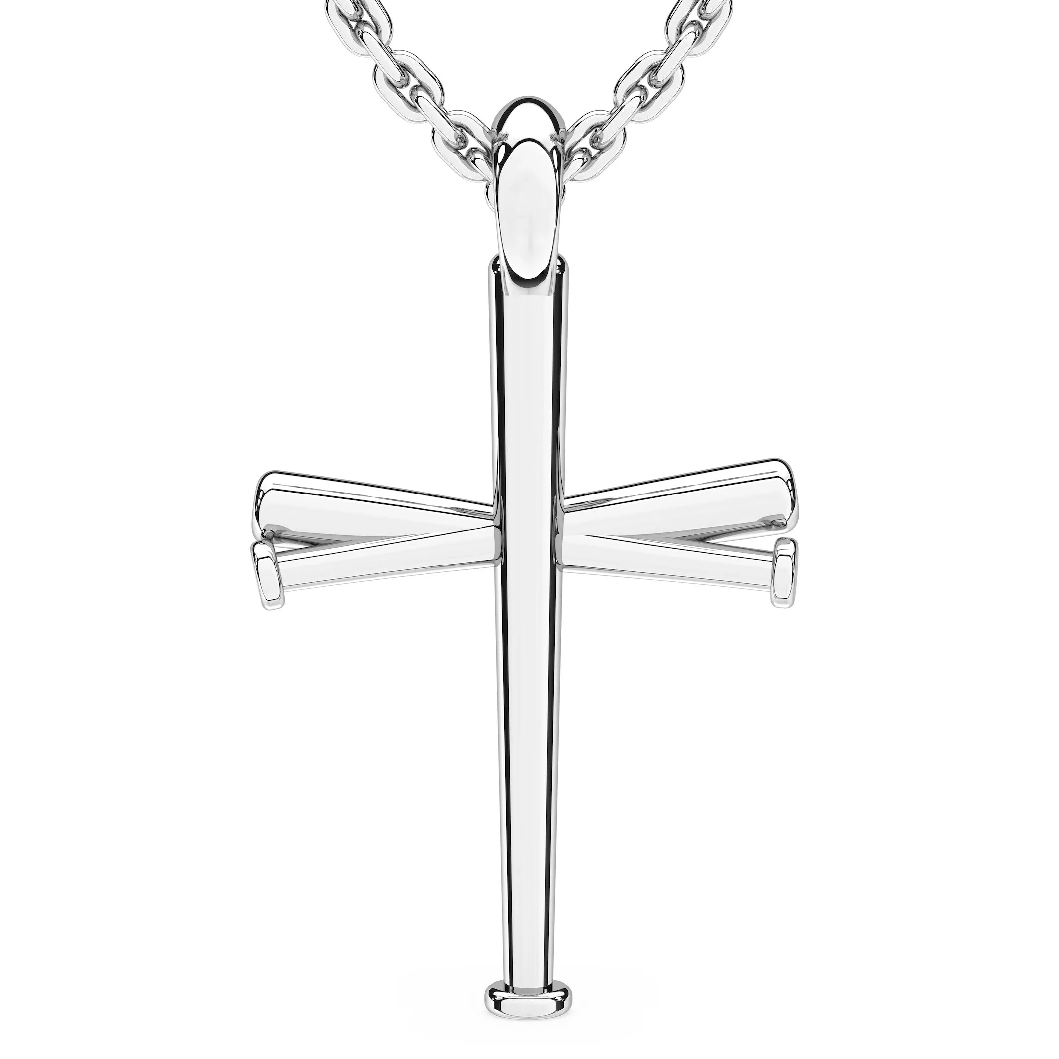 Original Baseball Bat Cross Necklace | Stainless Steel