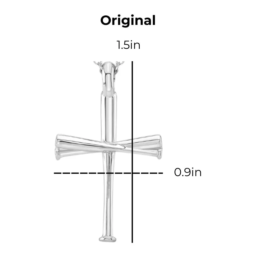 Original Baseball Bat Cross Necklace | Stainless Steel