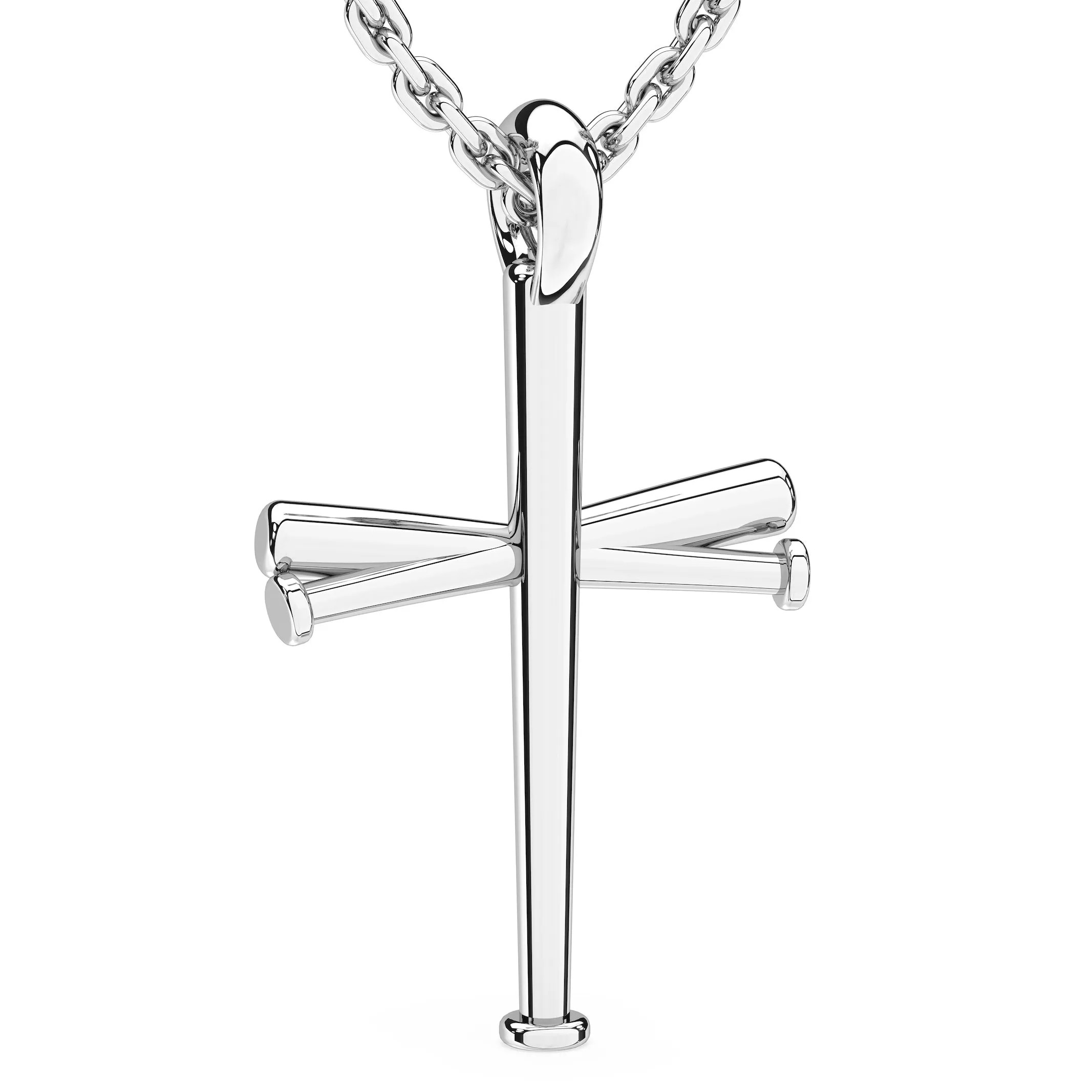 Original Baseball Bat Cross Necklace | Stainless Steel