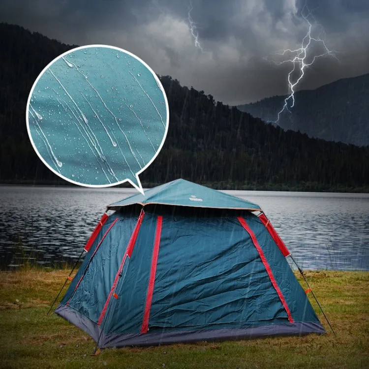 Outdoor 3-4 People Beach Thickening Rainproof Automatic Speed Open Four-sided Camping Tent, Style:Automatic Vinyl(Sky Blue)