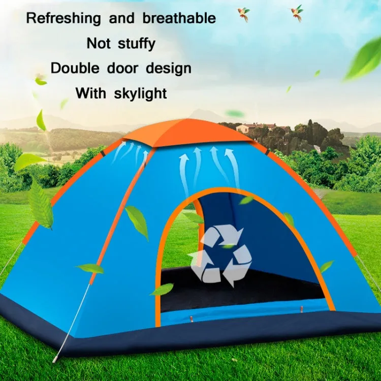 Outdoor Camping Beach Rainproof Sun-proof Automatic Quick Install Tent For 3-4 People(Blue)