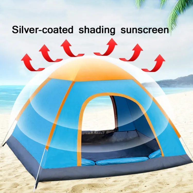 Outdoor Camping Beach Rainproof Sun-proof Automatic Quick Install Tent For 3-4 People(Blue)