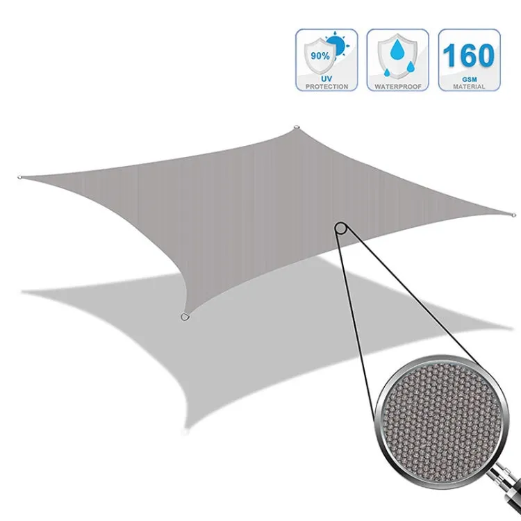 Outdoor Garden Sunshade Sail Waterproof Anti-UV Canopy, Size: 6m x 6m(Black)