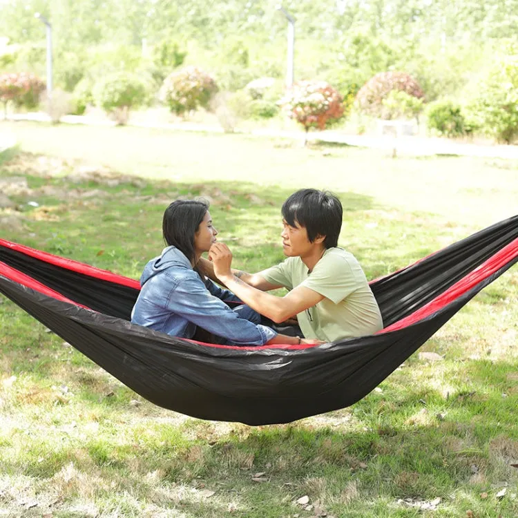 Outdoor Hammock Nylon Parachute Cloth Travel Camping Swing, Style: 2.7m x 1.4m (Black Red)