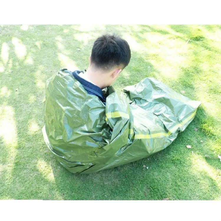 Outdoor Pe Sleeping Bag Disaster Relief & Cold Prevention Heat Insulation & Warmth Emergency Sleeping Bag(Green)