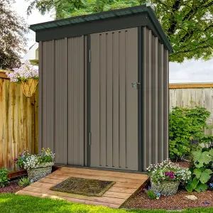 Outdoor Storage Shed, Galvanized Steel with Lockable Door