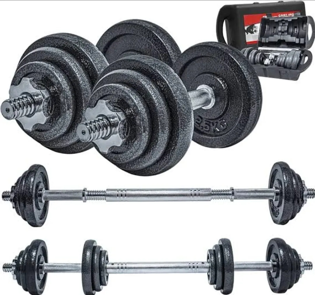 Pair of Adjustable Chrome Iron Dumbbell