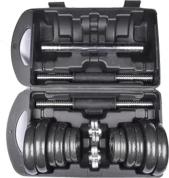 Pair of Adjustable Chrome Iron Dumbbell