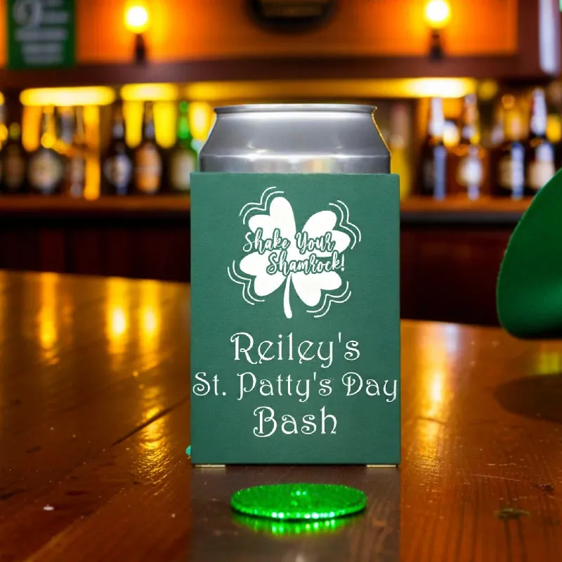 Personalized Collapsable Neoprene Saint Patrick's Day Can Cooler Favors