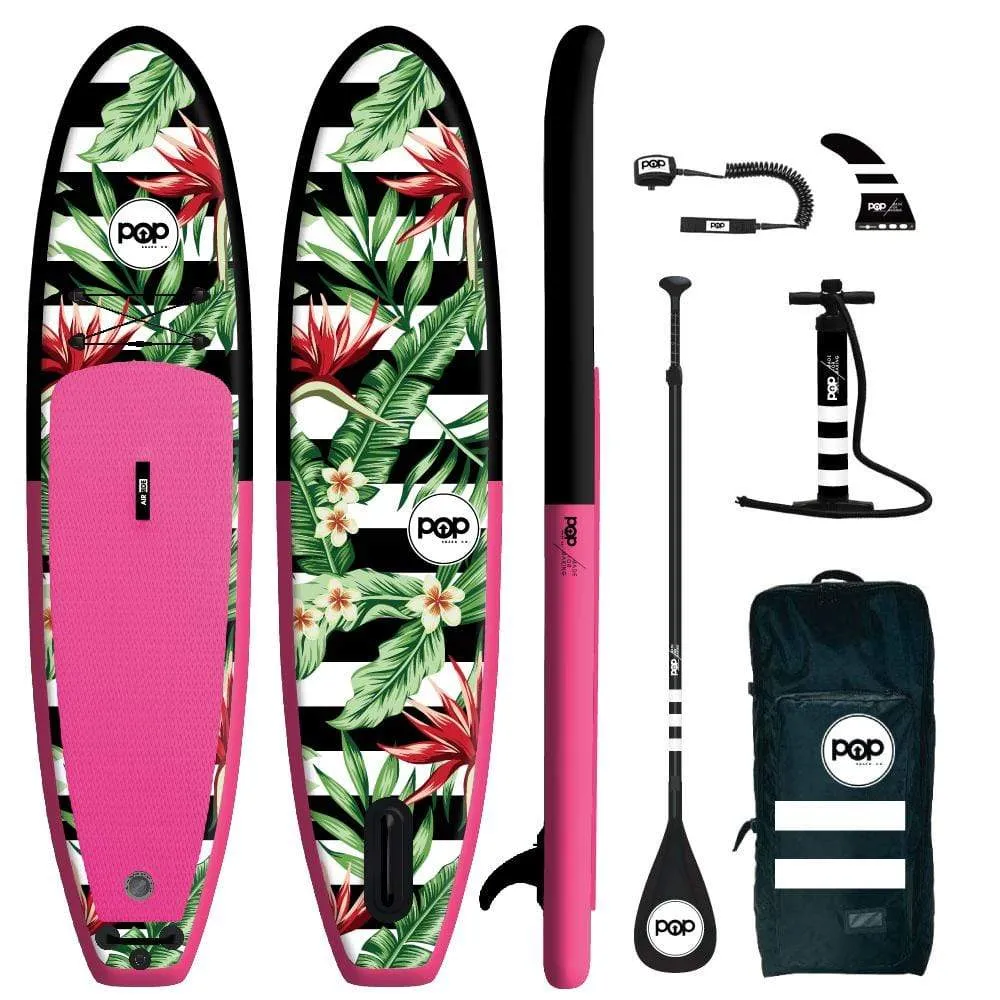 POP Board Co 10'6" Royal Hawaiian Stand Up Paddle Board Inflatable SUP - Pink/Black