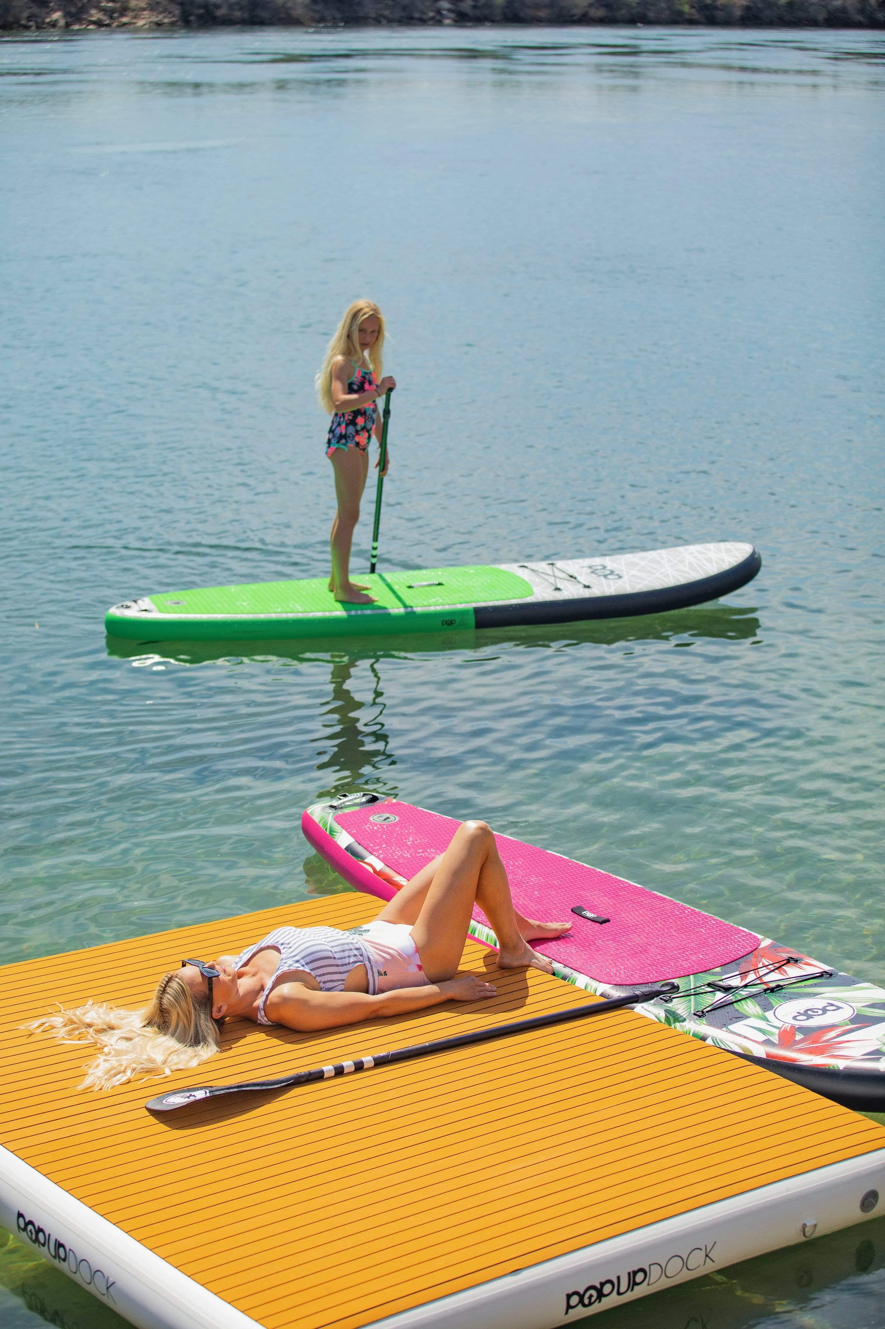 POP Board Co 10'6" Royal Hawaiian Stand Up Paddle Board Inflatable SUP - Pink/Black