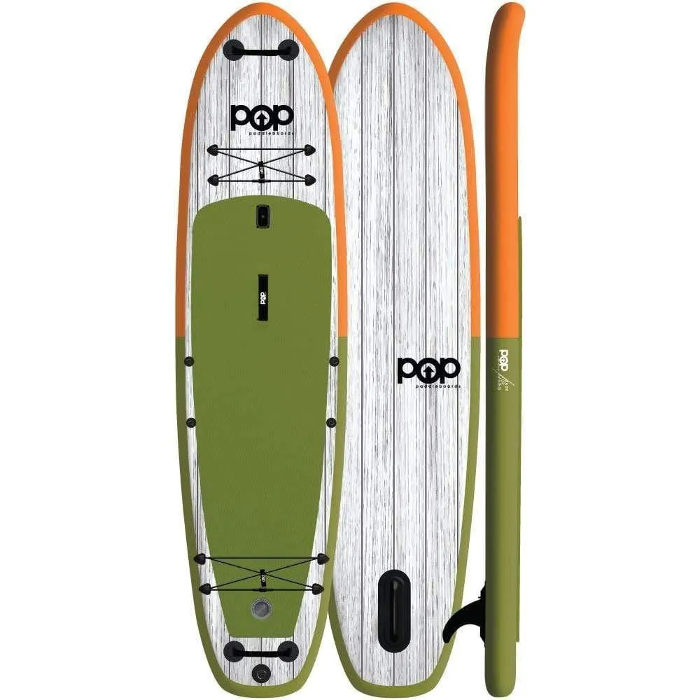 POP Board Co 11'6" El Capitán Stand Up Paddle Board Inflatable SUP - Orange/Green