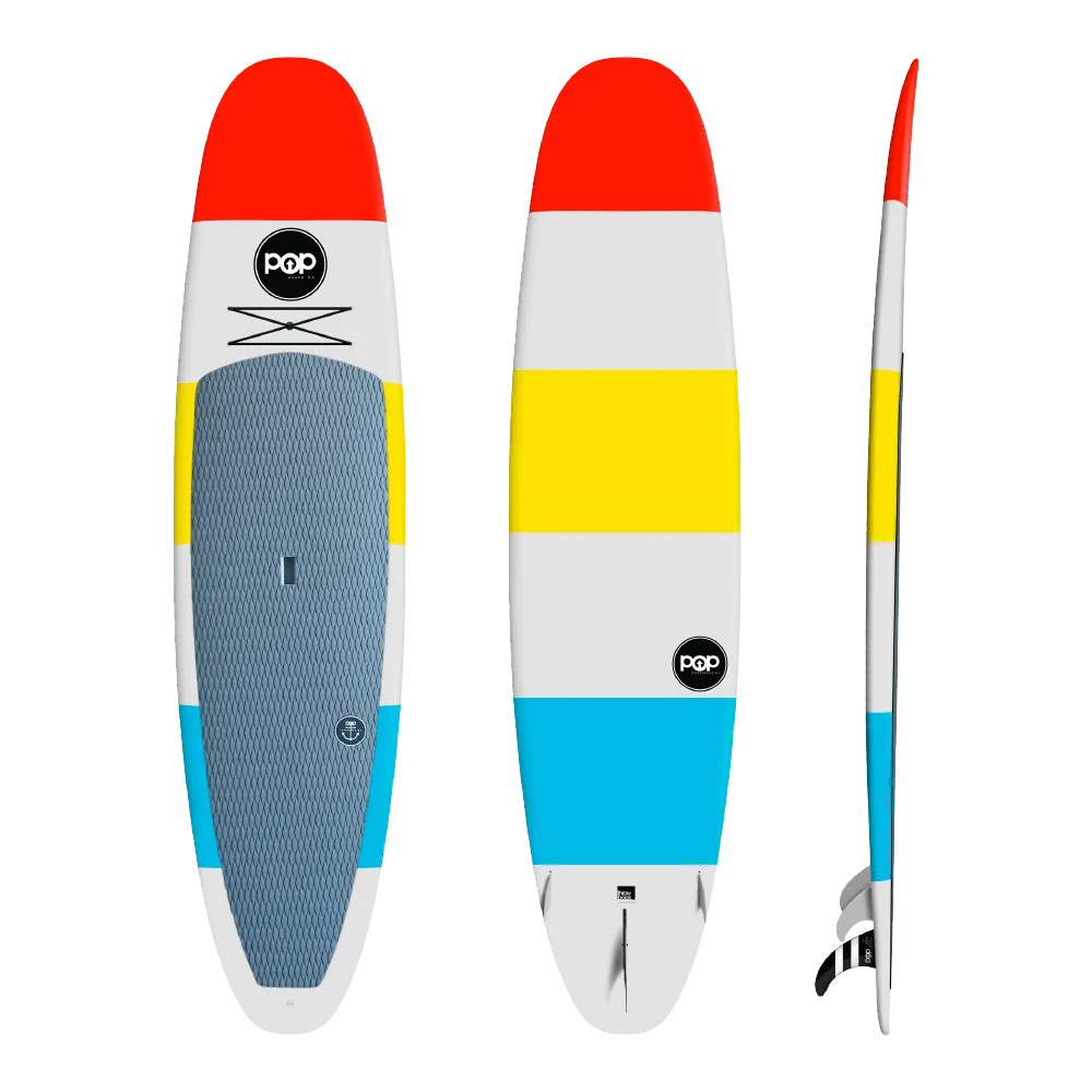 POP Board Co 11'6" Throwback Stand Up Paddle Board SUP - Red/Yellow/Blue