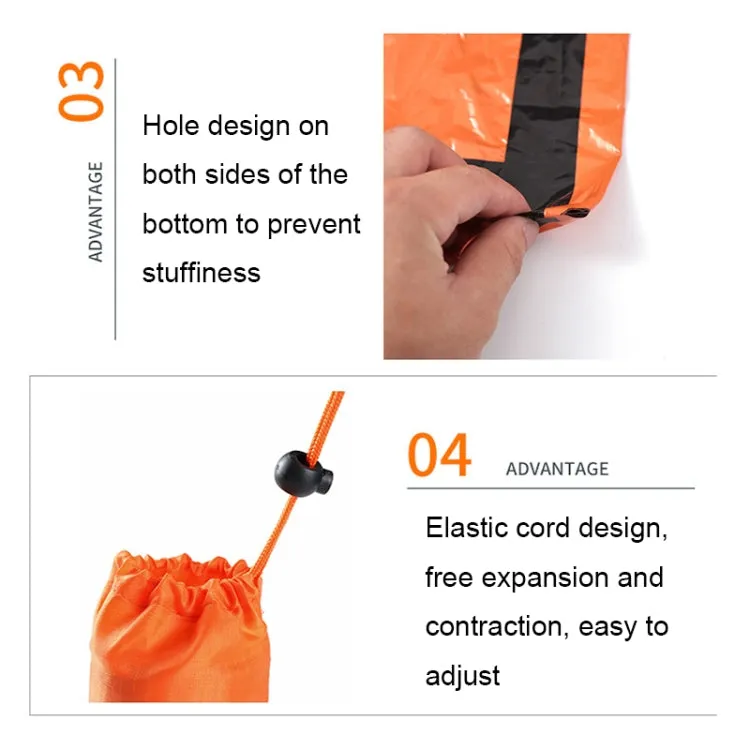 Portable Aluminum Film Outdoor Emergency Warming Triangular Tent(Orange)