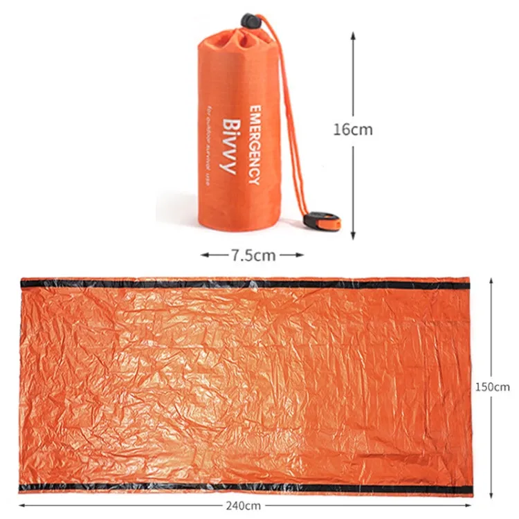 Portable Aluminum Film Outdoor Emergency Warming Triangular Tent(Orange)