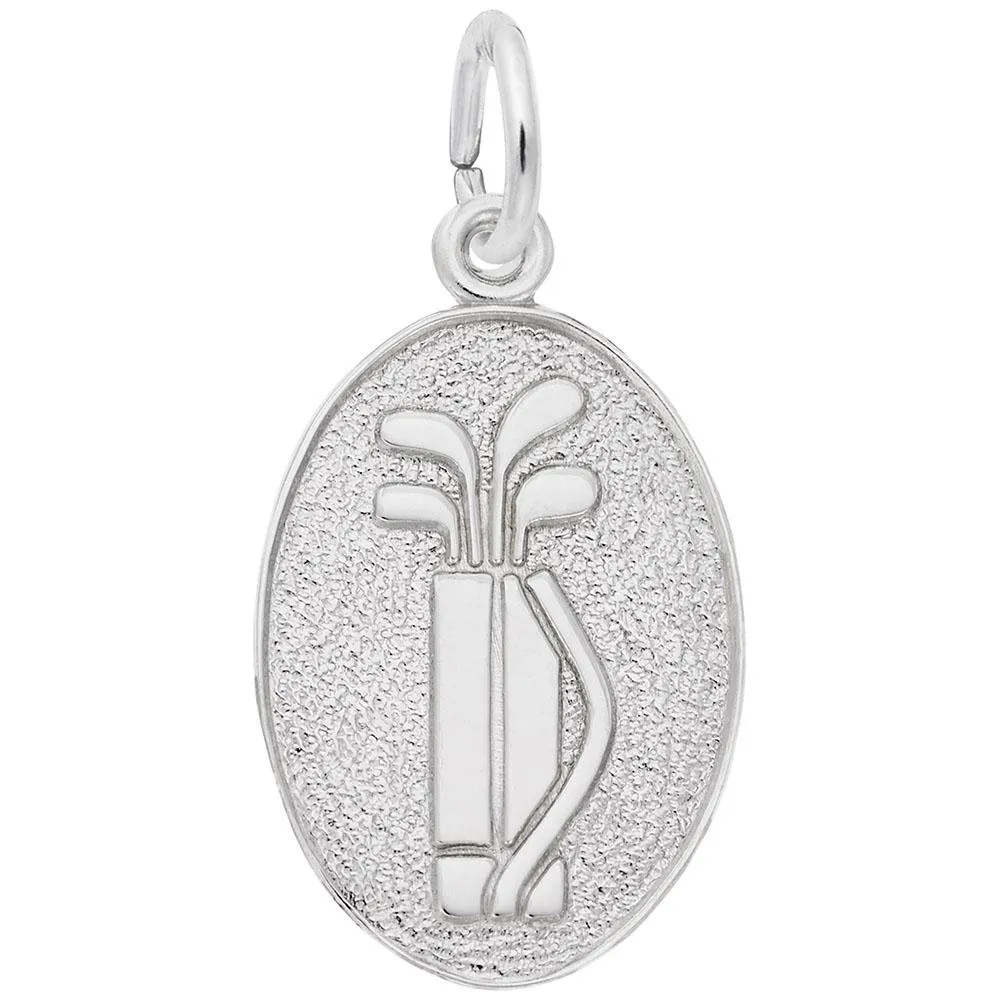 Rembrandt Charms - Golf Clubs Oval Disc Charm - 6308