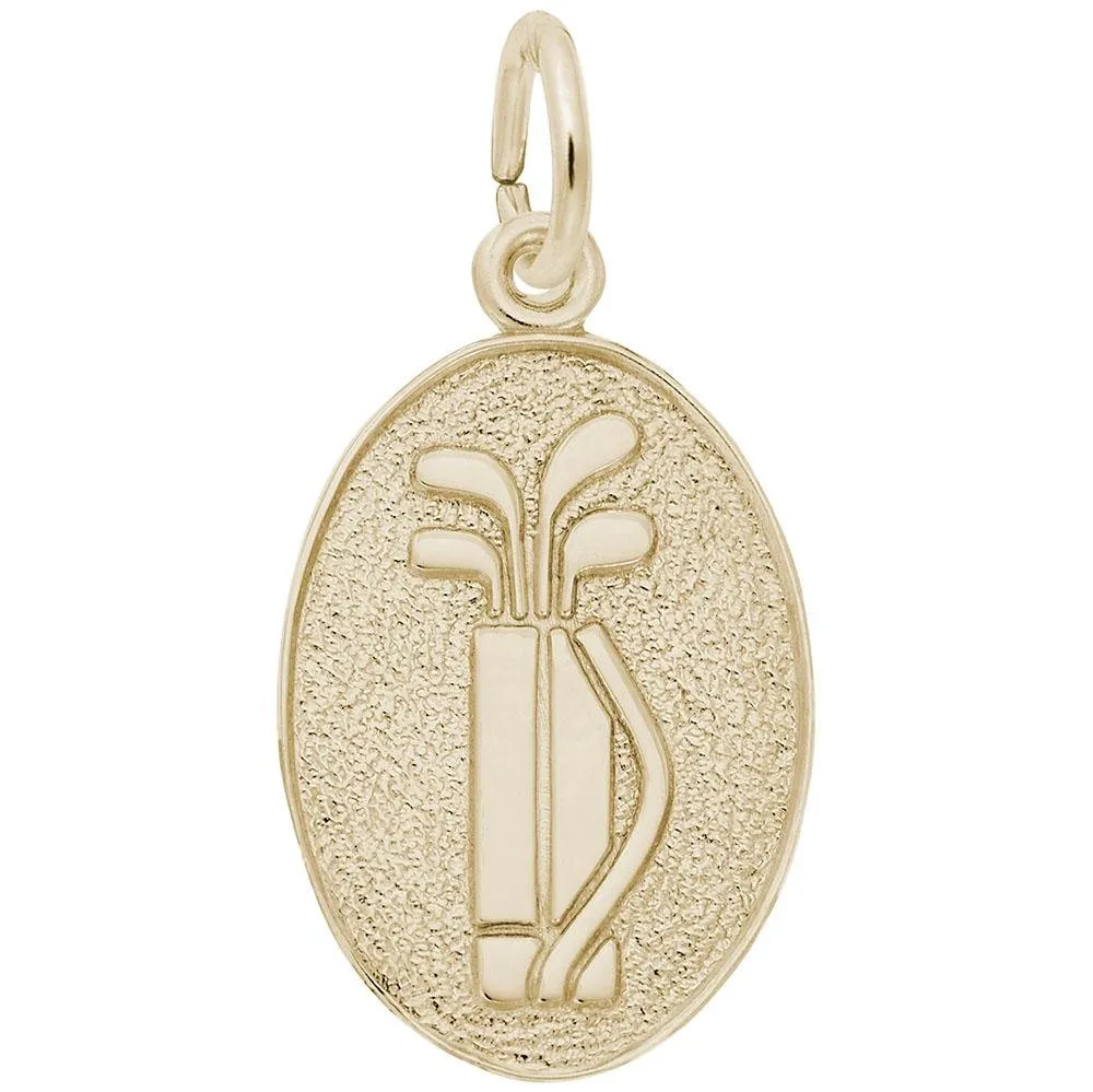 Rembrandt Charms - Golf Clubs Oval Disc Charm - 6308