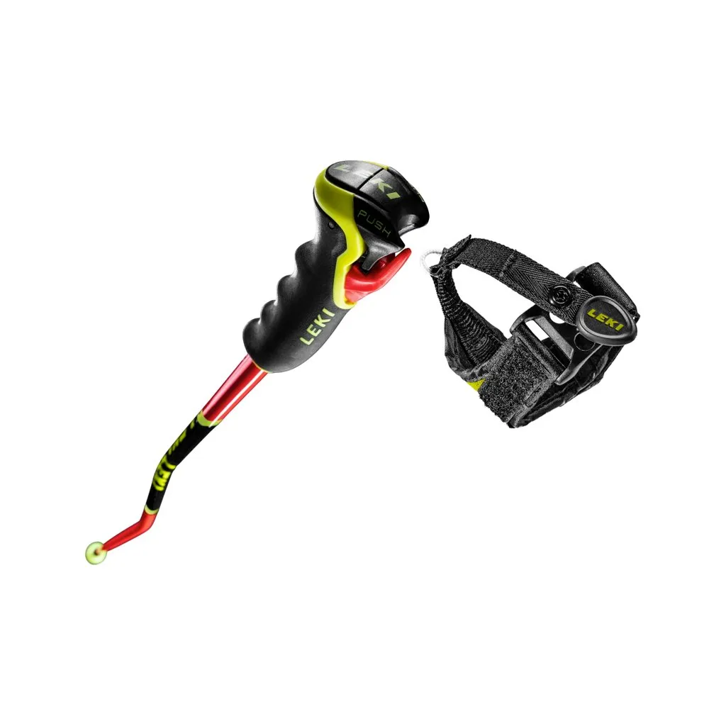 Ski Poles Leki WCR Lite GS 3D - Bright Red/Neon Yellow