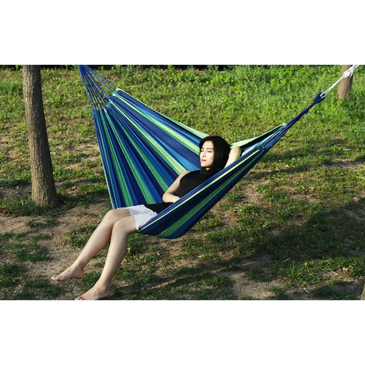 Thick Canvas Hammock Field Rollover Prevention Outdoor  Hammock Swing 260x100 No Stick (Red Stripes)