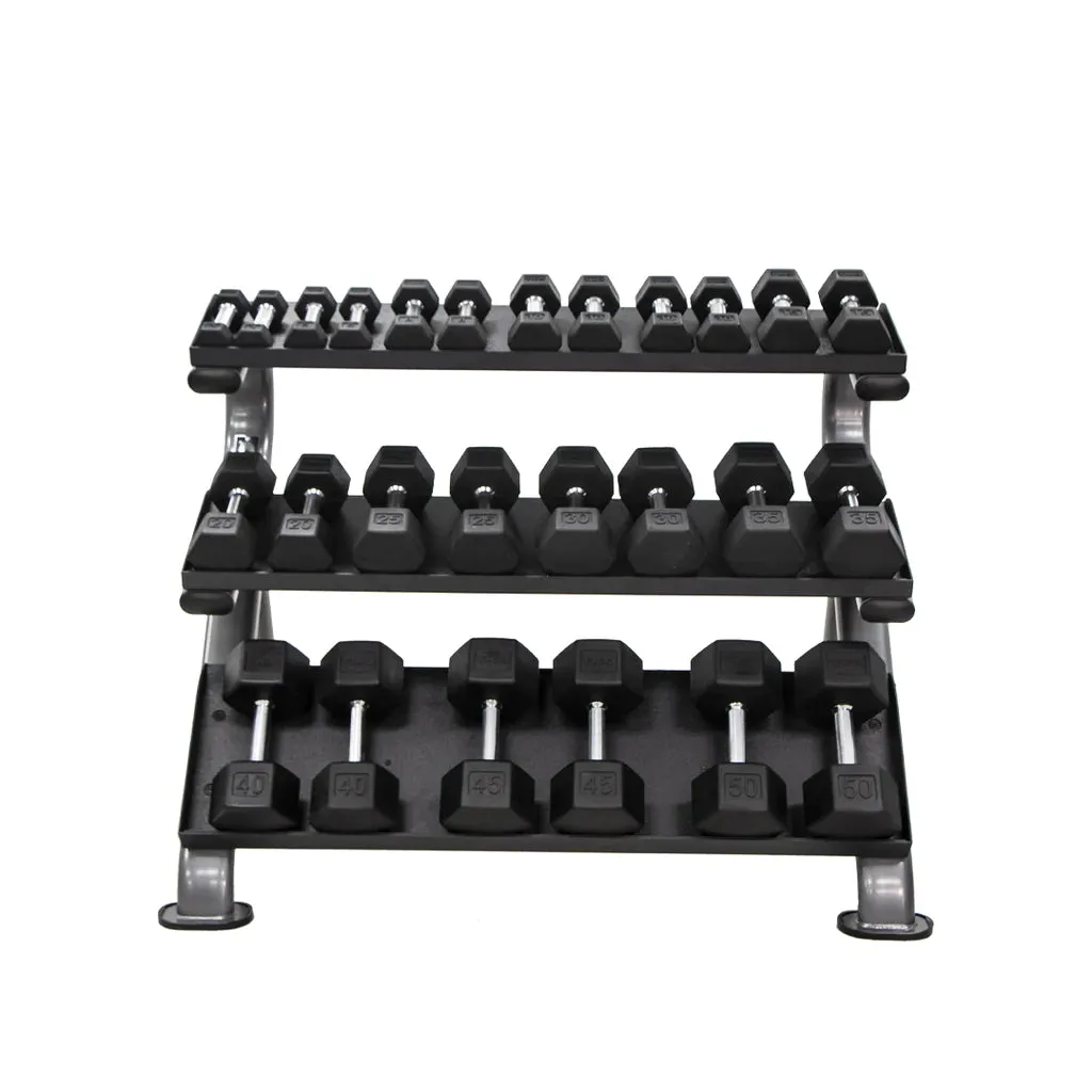 TKO 3-Tier Horizontal Dumbbell Rack with Oval Tubing