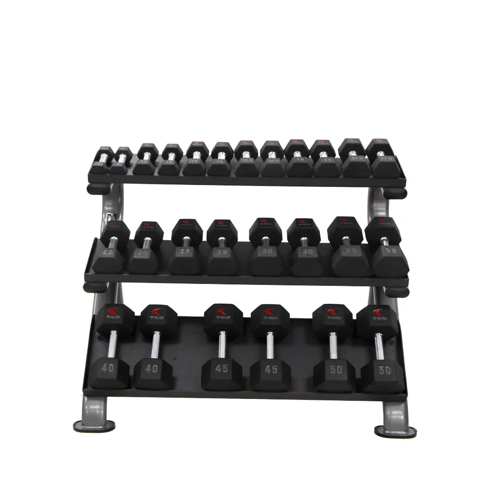 TKO 3-Tier Horizontal Dumbbell Rack with Oval Tubing