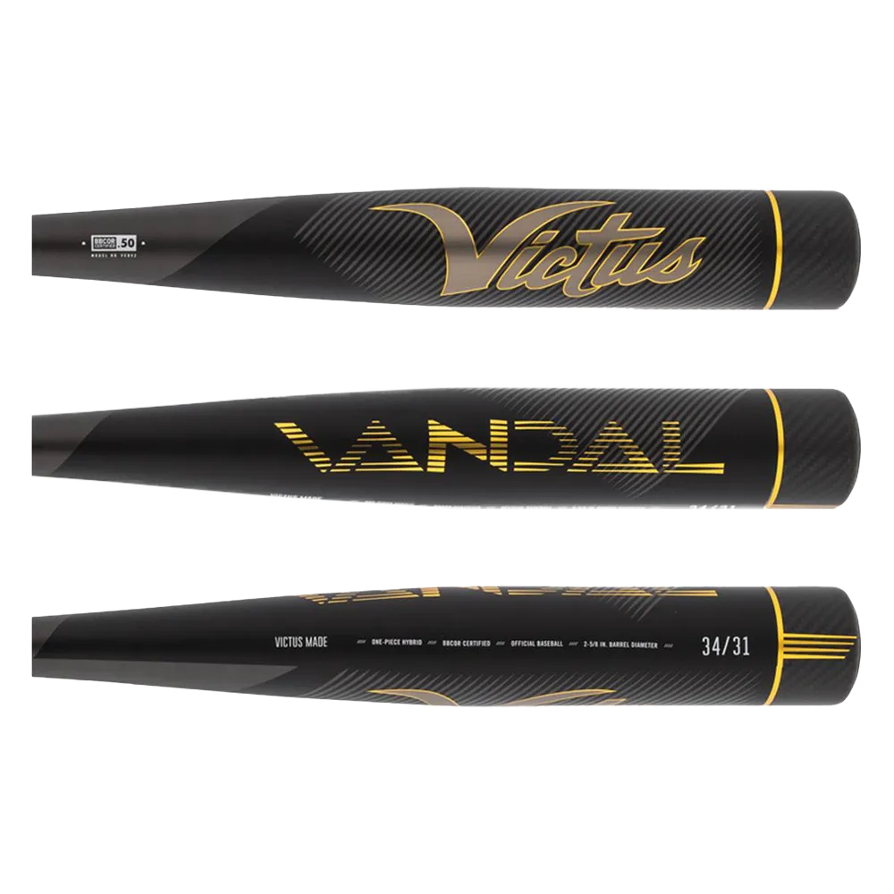 Victus Vandal Gold 2.0 BBCOR (-3) Baseball Bat: VCBV2