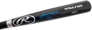 Vladimir Guerrero Jr. Autographed Black Rawlings Bat Toronto Blue Jays In Blue Beckett BAS Stock #197028