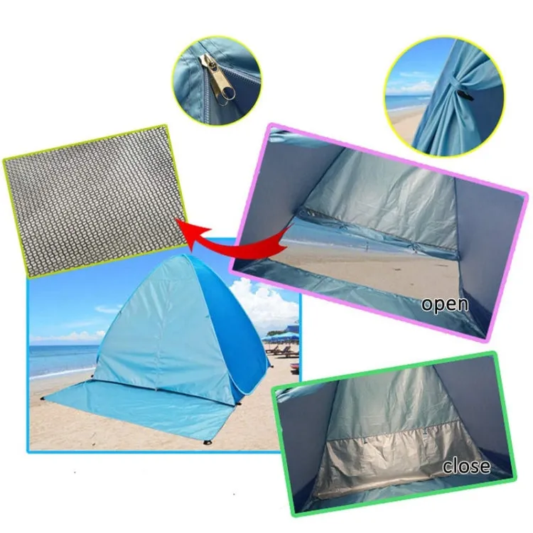 With Curtain Automatic Instant Pop Up Tent Potable Beach Tent, Size: 150x165x110cm(Green)